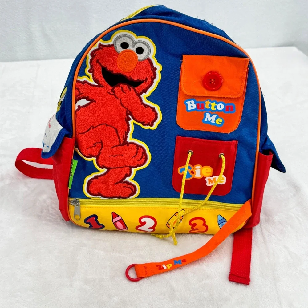 Sesame Street Elmo Toddler Backpack Small Interactive Learning Bag Motor Skills